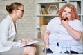 Obese Woman Consulting about Eating Disorder Royalty Free Stock Photo