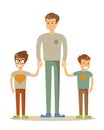 Portrait of a father with his two children having a nice time. family. Royalty Free Stock Photo