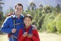 Portrait Of Father And Son On Hike In Beautiful Countryside Royalty Free Stock Photo