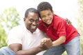 Portrait Of Father And Son In Park Royalty Free Stock Photo