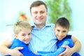 Portrait Of Father And two Sons Royalty Free Stock Photo