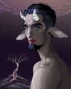 Portrait of a faun Royalty Free Stock Photo