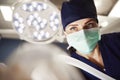 Portrait of female anesthesiologist in operating room Royalty Free Stock Photo