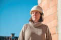 Portrait of female architect on building construction site during inspection procedure Royalty Free Stock Photo