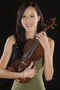 Portrait Of Female Asian Violinist Royalty Free Stock Photo