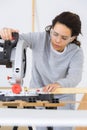 Portrait female carpentry worker