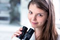 Portrait of a female chemistry student carrying out research in a chemistry lab Royalty Free Stock Photo