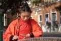 Portrait of a female Chinese musician