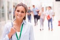 Portrait Of Female College Student In Hallway Royalty Free Stock Photo