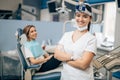 Portrait of female dentist in office Royalty Free Stock Photo