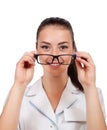 Portrait of a female doctor with glasses Royalty Free Stock Photo