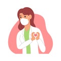 Portrait of a female doctor with love emoticons