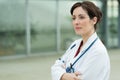 portrait female doctor outdoor Royalty Free Stock Photo