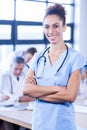 Portrait of female doctor smiling at camera Royalty Free Stock Photo