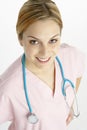 Portrait Of Female Doctor With Stethescope Royalty Free Stock Photo