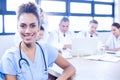 Portrait of female doctors smiling at camera Royalty Free Stock Photo