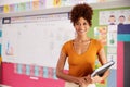 Portrait Of Female Elementary School Teacher Standing In Classroom Royalty Free Stock Photo