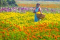 PORTRAIT OF FEMALE FLOWER FARMER Royalty Free Stock Photo