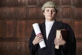 Portrait Of Female Lawyer In Court Holding Brief And Book Royalty Free Stock Photo