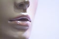 Portrait of female lips of a mannequin Royalty Free Stock Photo