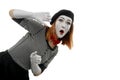 Portrait of female mime artist Royalty Free Stock Photo