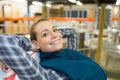 Portrait female paper mill factory worker