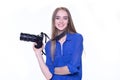 Portrait of a female photographer Royalty Free Stock Photo