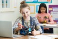 Portrait Of Female Pupil In Science Lesson Studying Robotics Royalty Free Stock Photo