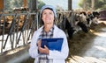 Portrait of female quality expert at the farm