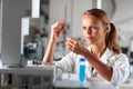 Portrait of a female researcher doing research in a lab