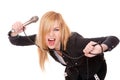 Portrait of female rock singer Royalty Free Stock Photo