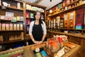 Portrait of female salesperson working in coffee shop