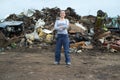Portrait female scrap yard worker Royalty Free Stock Photo