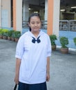 Portrait of female thai high school student in uiform