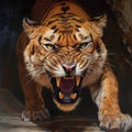 Portrait of a ferocious looking tiger Royalty Free Stock Photo