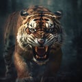 Portrait of a ferocious looking tiger Royalty Free Stock Photo