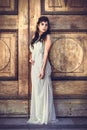 The fine young girl with a light dress. Romance style Royalty Free Stock Photo