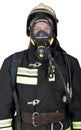 Portrait of a firefighter in breathing apparatus Royalty Free Stock Photo