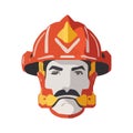 Portrait of a firefighter vector illustration. Firefighter helmet