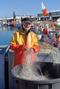 A portrait of a fisherman in the harbor