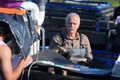 portrait fisherman preparing fishes Royalty Free Stock Photo