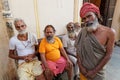 Portrait of five Sadhus men in Jaipur Royalty Free Stock Photo