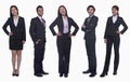 Portrait of five young smiling businesswomen and young businessmen, looking at camera, studio shot Royalty Free Stock Photo