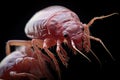 Portrait of a flea close-up