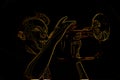 Neon Illustration of a Flugelhorn Player