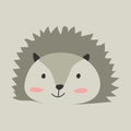 portrait of a forest hedgehog on a gray background Royalty Free Stock Photo