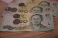 Portrait of the former King of Thailand on Thai Baht