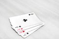 Portrait of four aces poker play card Royalty Free Stock Photo