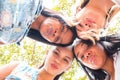 Portrait of four attractive young women in a circle Royalty Free Stock Photo
