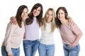 Portrait Of Four best friends Women In Studio Standing